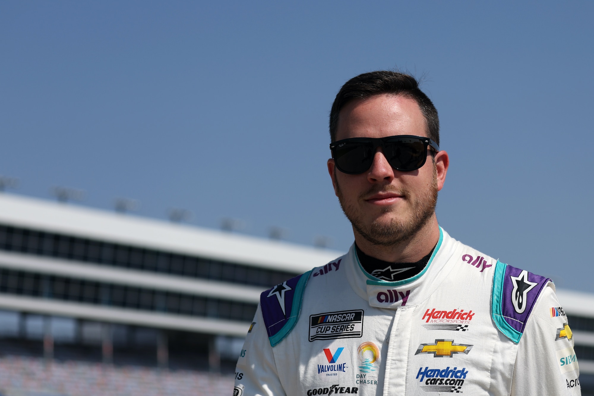 Alex Bowman walks grid