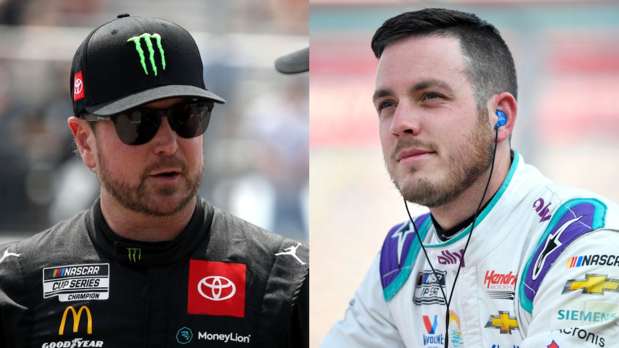 NASCAR drivers Kurt Busch (L) and Alex Bowman (R)