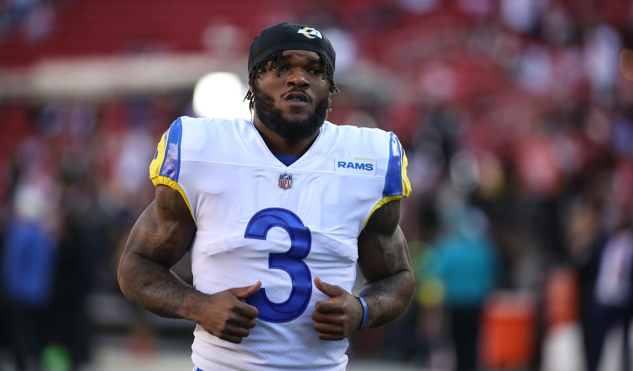 Los Angeles Rams running back Cam Akers during the NFL game between the Los Angeles Rams and the San Francisco 49ers.