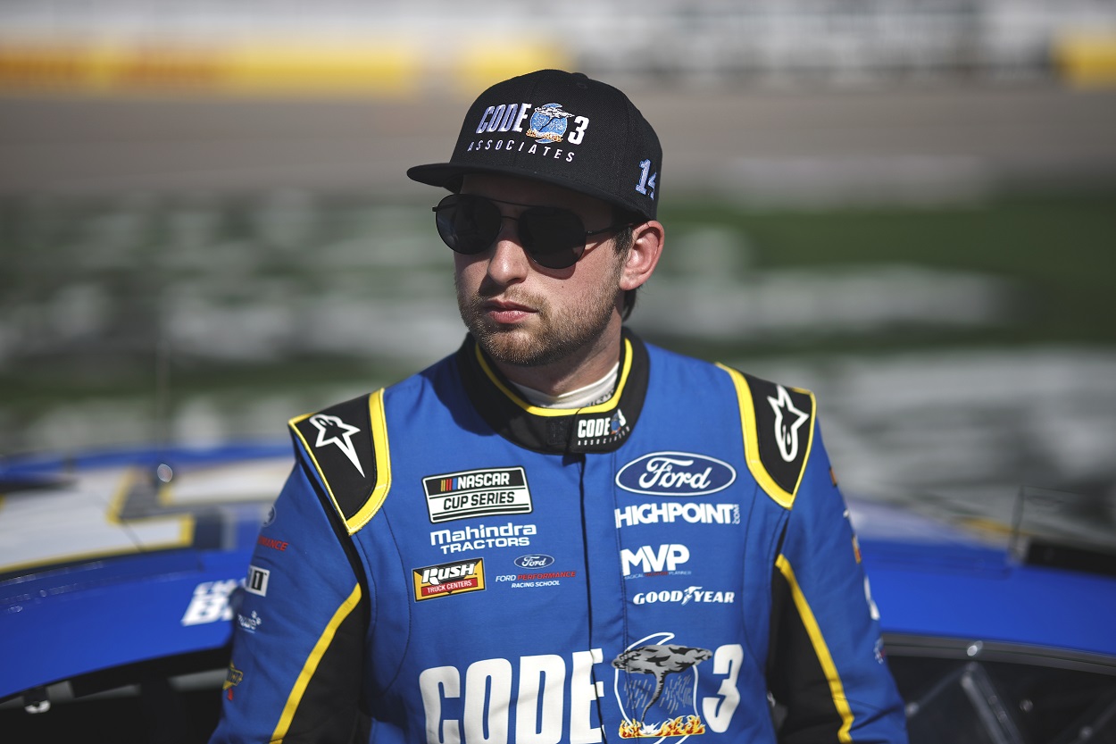 Chase Briscoe during qualifying for the 2022 NASCAR Cup Series South Point 400