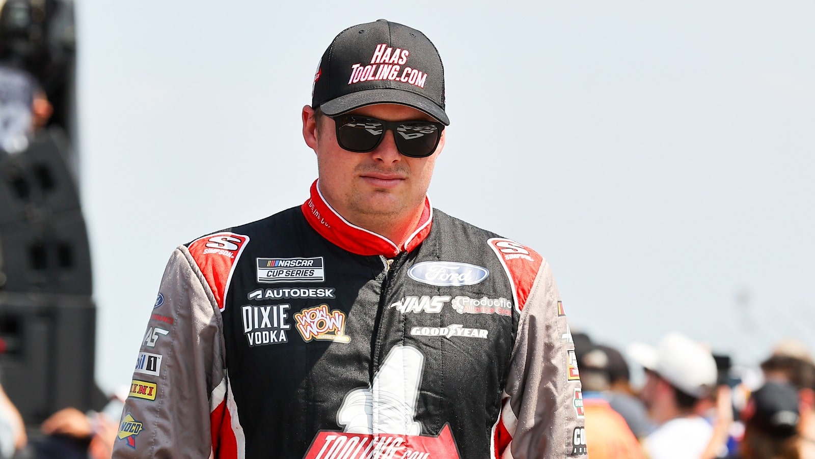 Cole Custer during driver introductions for the NASCAR Cup Series M&Ms Fan Appreciation 400 on July 24, 2022, at Pocono Raceway. | Rich Graessle/Icon Sportswire via Getty Images