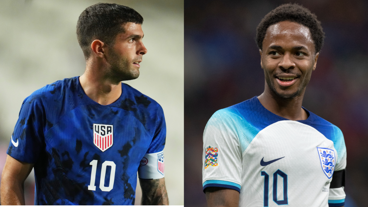 2022 World Cup Group B with Christian Pulisic (L) and Raheem Sterling.