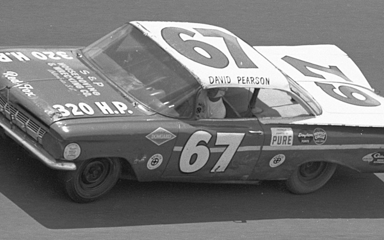 NASCAR Cup Series driver David Pearson in the No. 67 car circa 1960