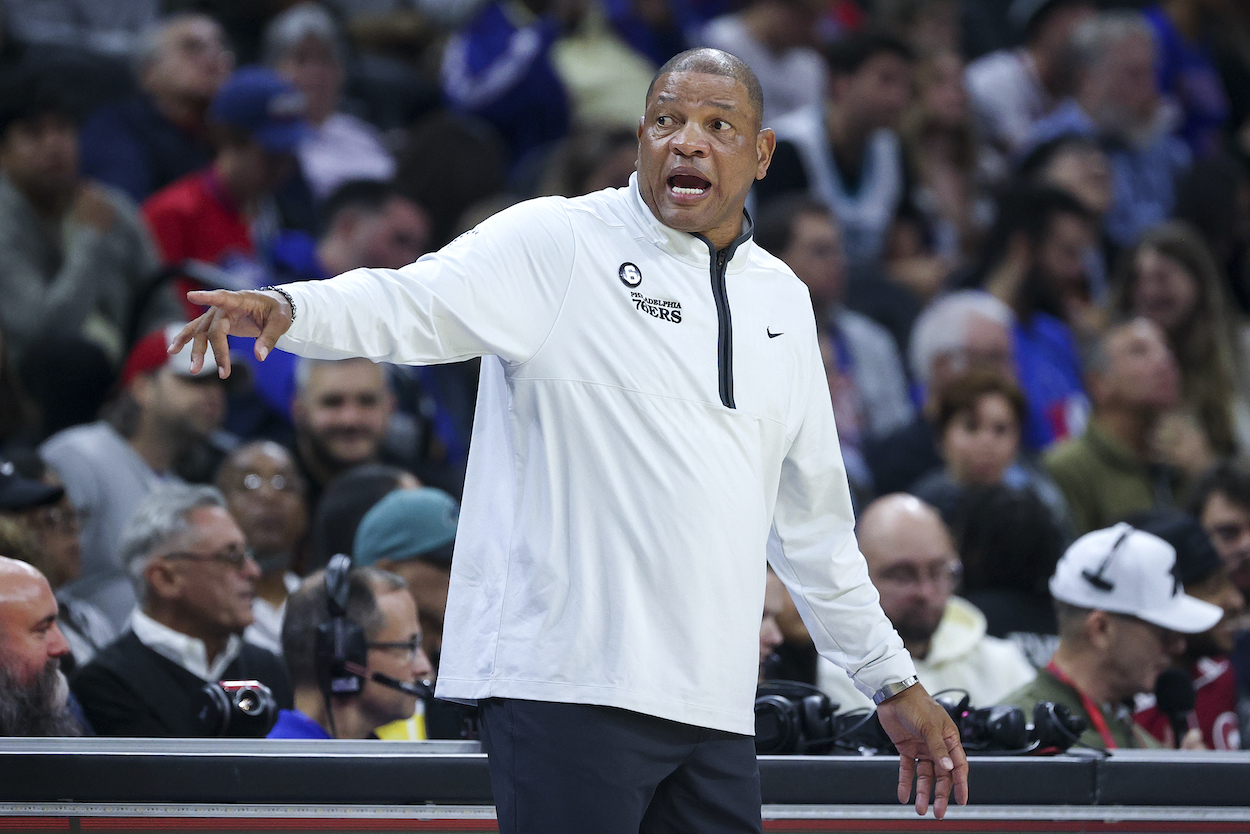 Doc Rivers looks on during a game against the Hornets.