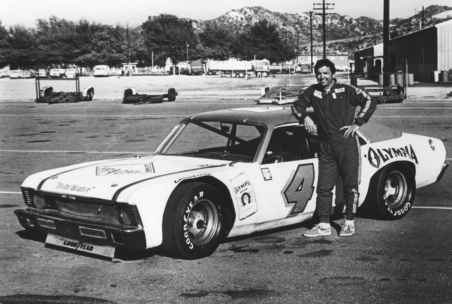 Hershel McGriff raced mostly on the West Coast , here with a NASCAR Late Model Sportsman car.
