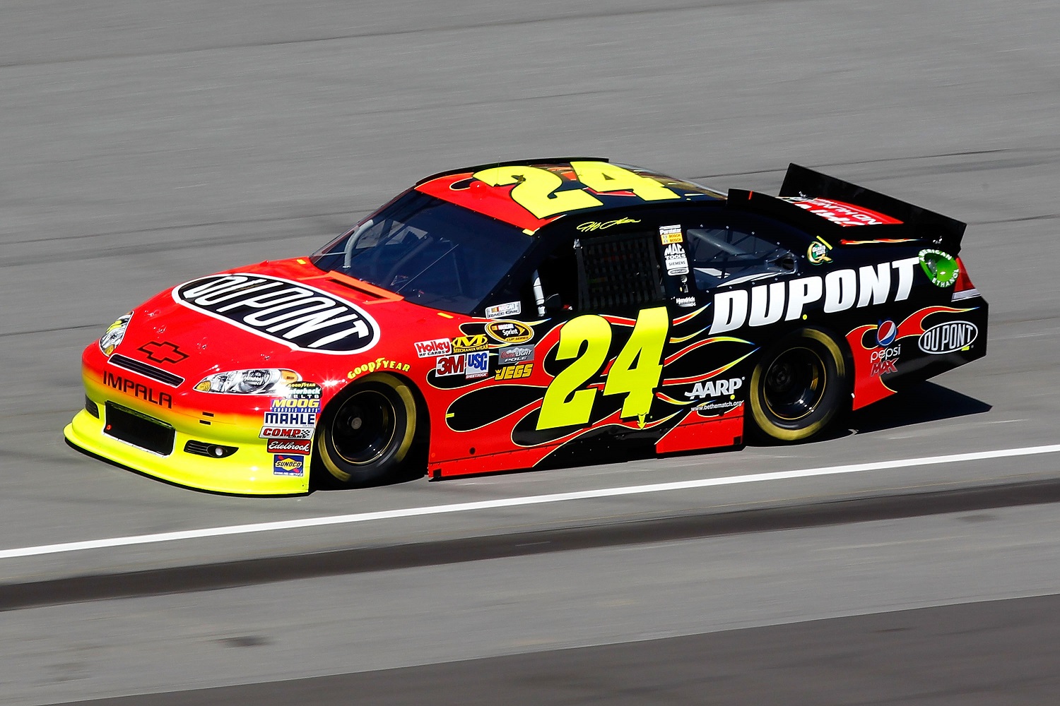 Jeff Gordon drives the No. 24 Chevrolet during practice for the NASCAR Sprint Cup Series Pure Michigan 400 at Michigan International Speedway on Aug. 19, 2011.