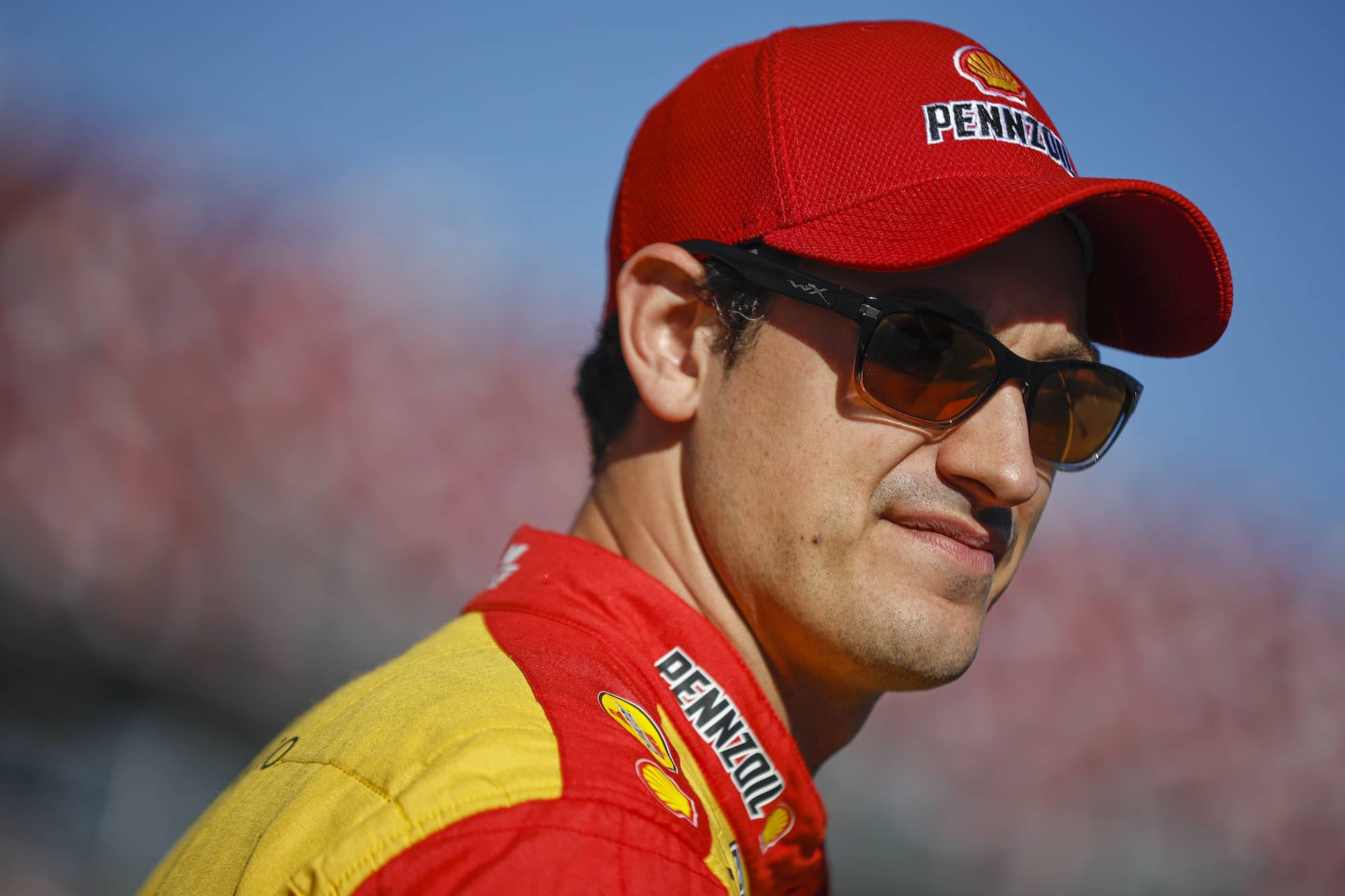 Joey Logano waits on grid