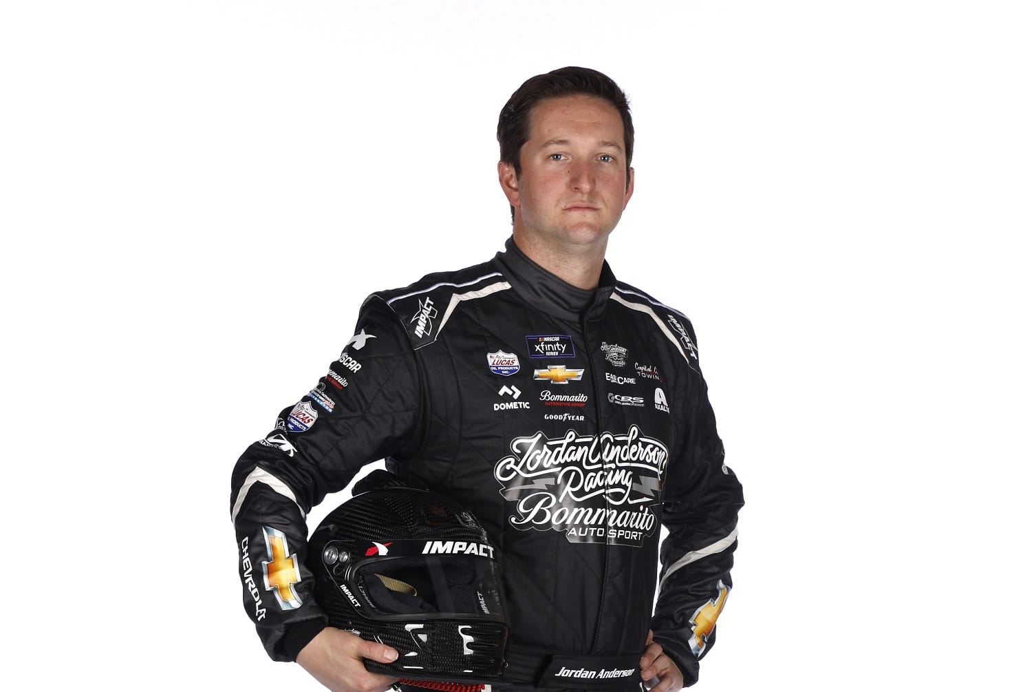 Jordan Anderson poses for a photo at Daytona International Speedway on Feb. 17, 2022.