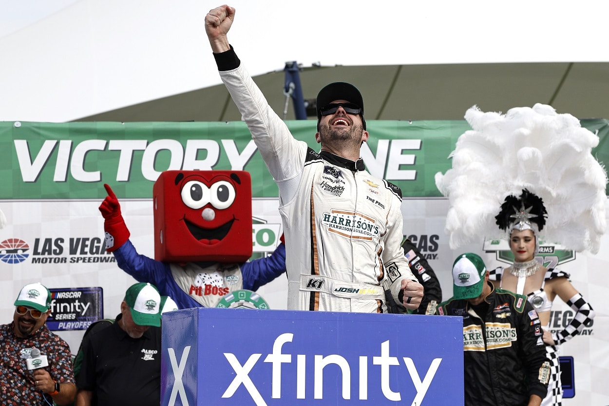 Josh Berry after winning the 2022 NASCAR Xfinity Series Alsco Uniforms 302