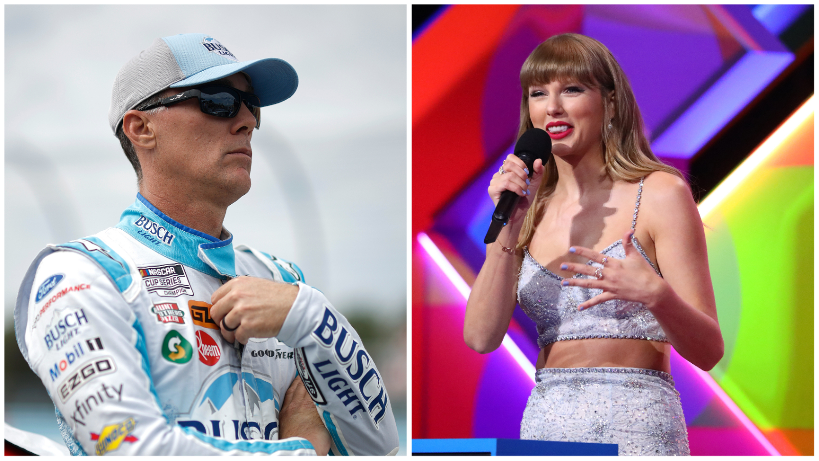 NASCAR Cup Series driver Kevin Harvick and entertainer Taylor Swift.