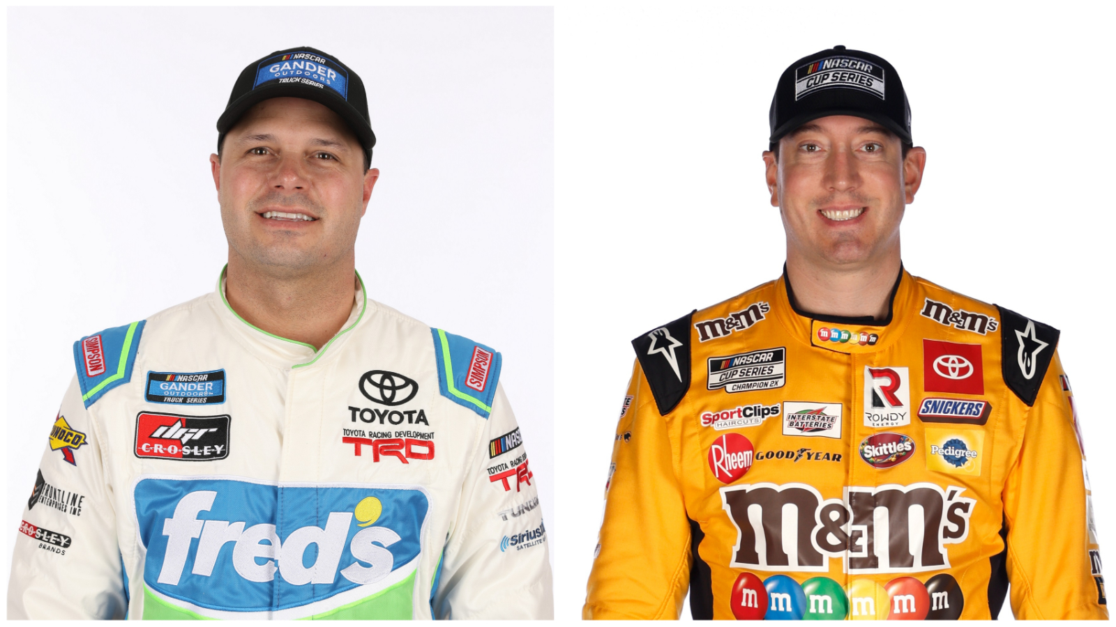 David Gilliland and Kyle Busch, owners of NASCAR Camping World Truck Series teams.