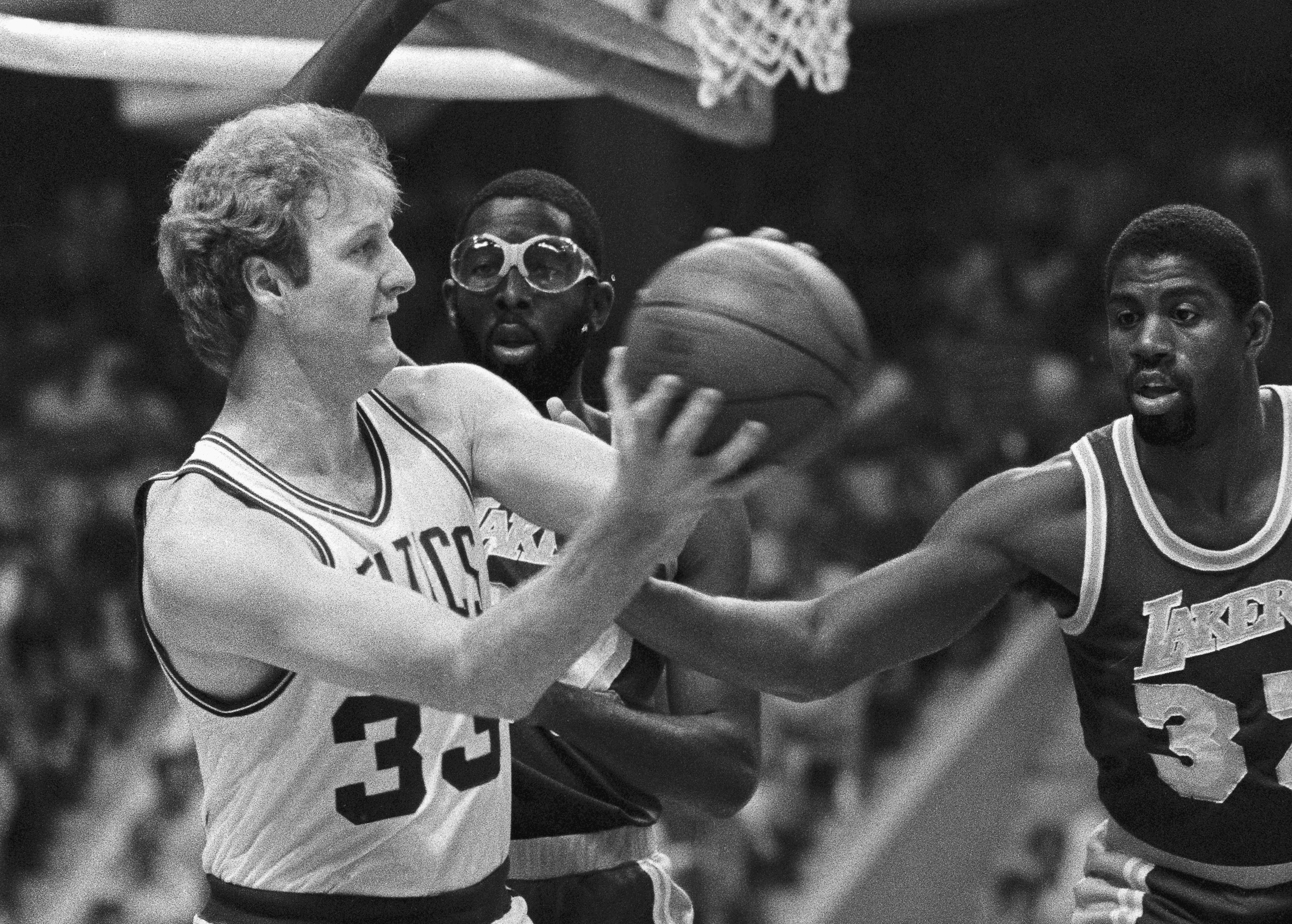 Magic and Bird photos, Boston Celtics Larry Bird and Los Angeles