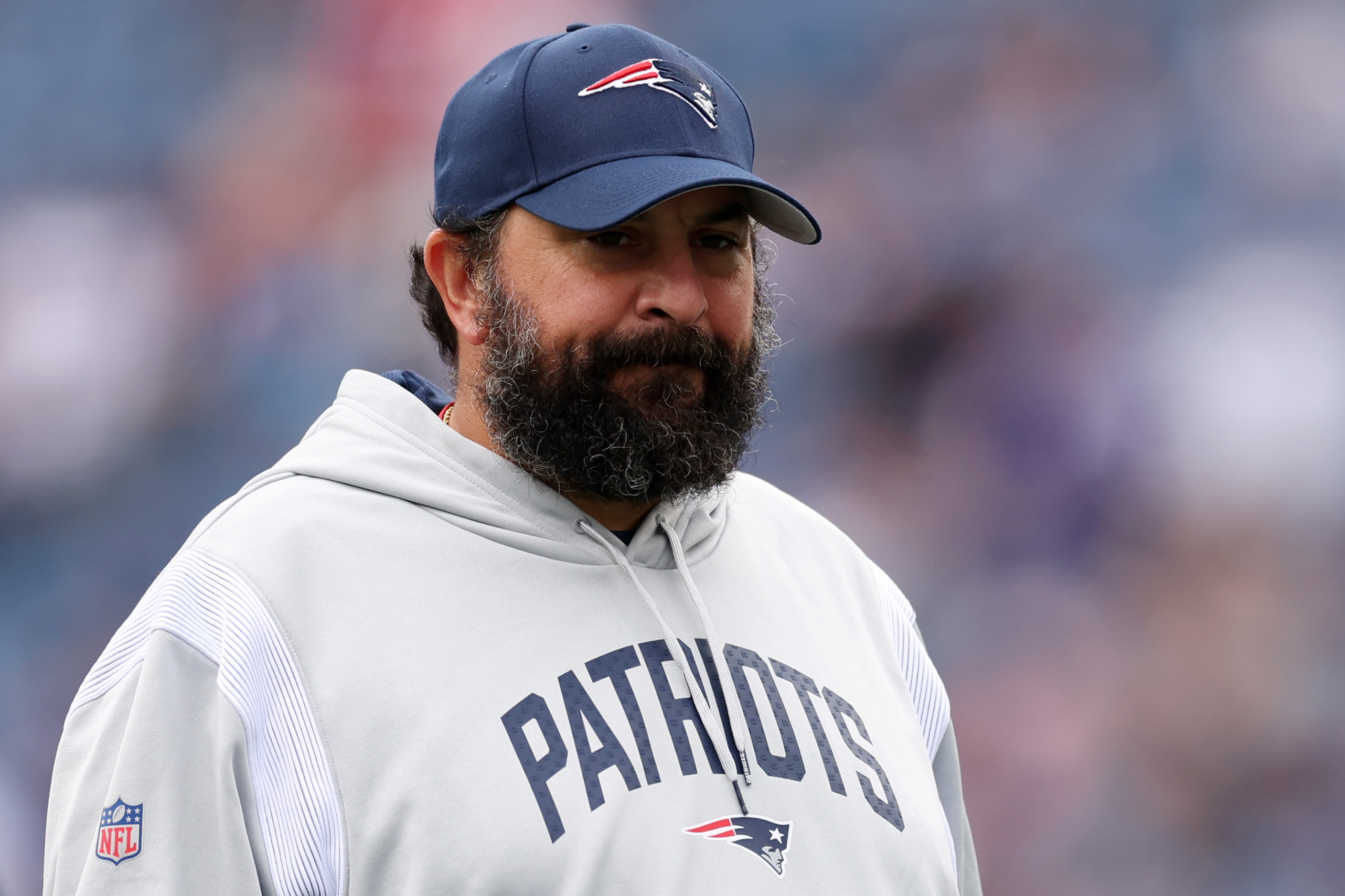 New England Patriots senior football advisor Matt Patricia looks on before the game against the Baltimore Ravens.