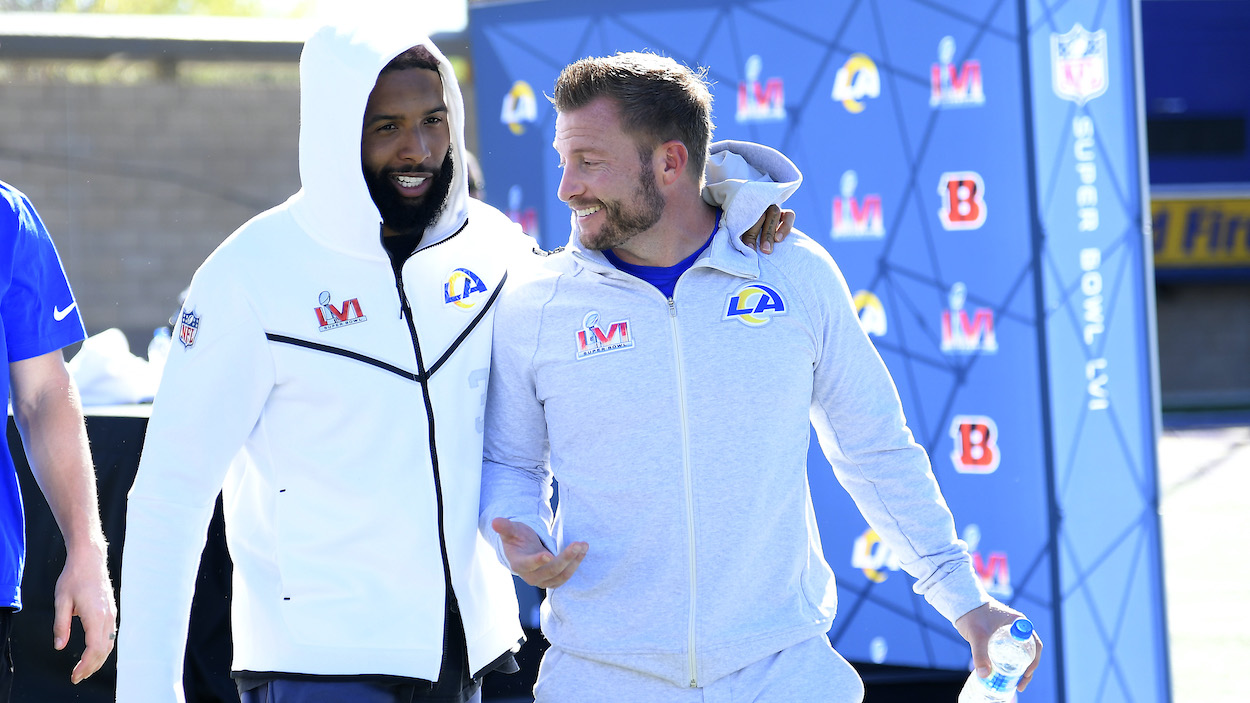 Odell Beckham Jr. and head coach Sean McVay of the Los Angeles Rams.