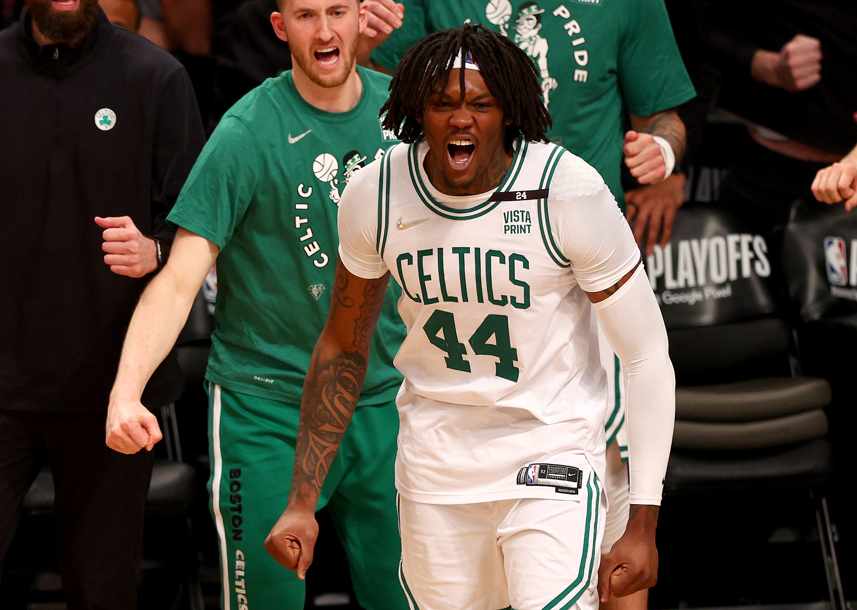 Robert Williams III of the Boston Celtics celebrates.