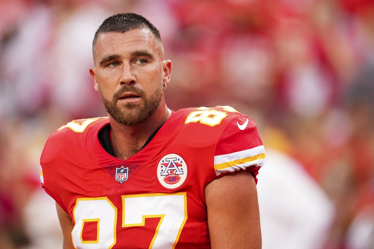Travis Kelce during a Chiefs-Chargers matchup in September 2022