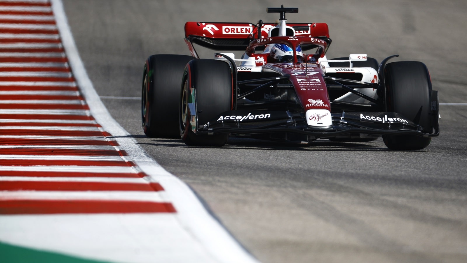 Valtteri Bottas driving during final practice ahead of the Formula 1 Grand Prix of USA at Circuit of The Americas on Oct. 22, 2022, in Austin, Texas.