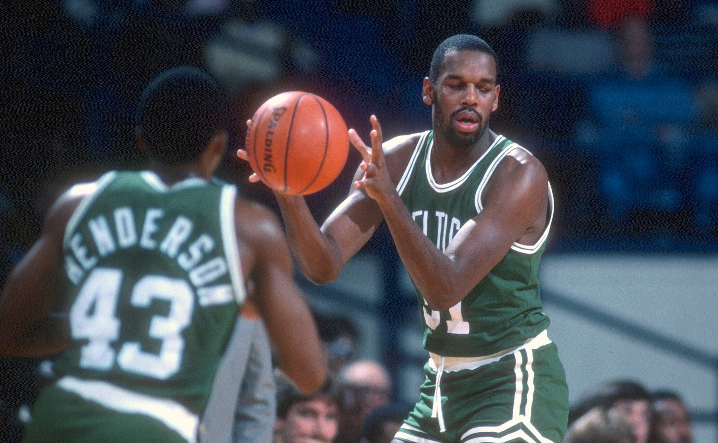 Cedric Maxwell of the Boston Celtics in action against the Washington Bullets.