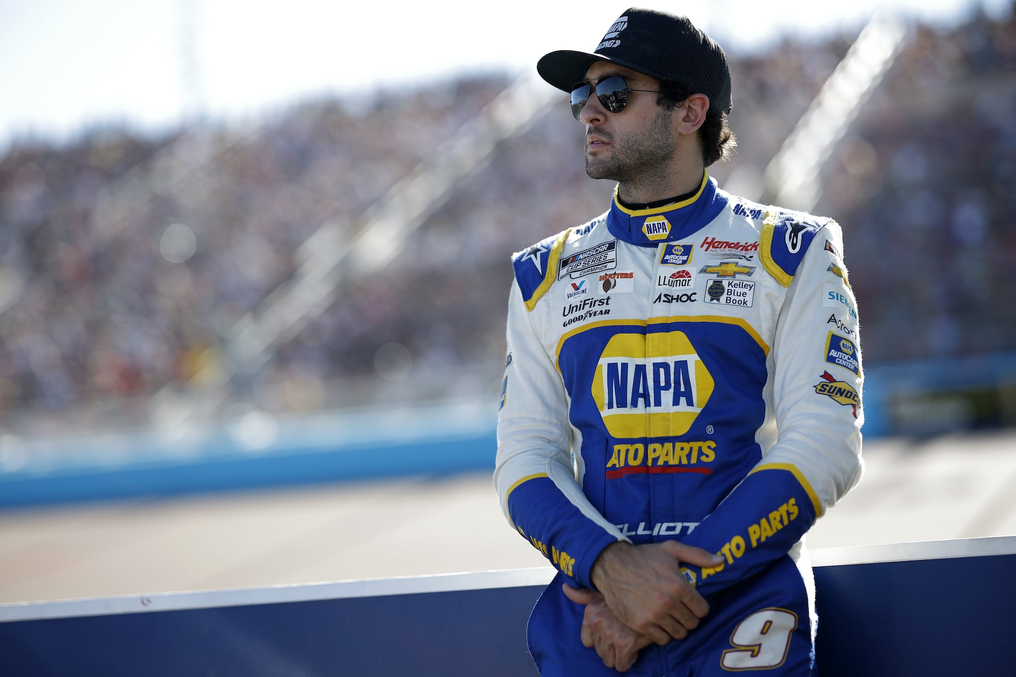 Chase Elliott waits on grid