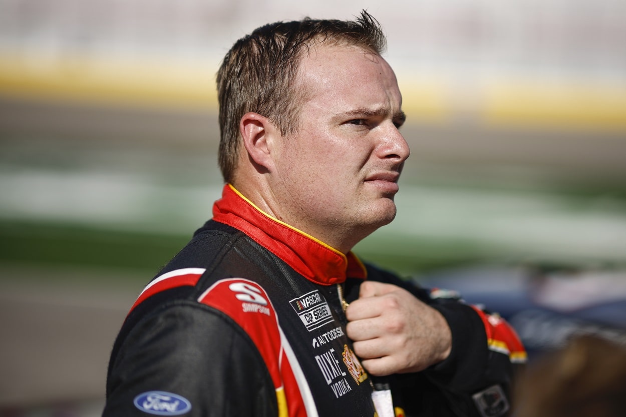 Cole Custer during qualifying for the 2022 NASCAR Cup Series South Point 400