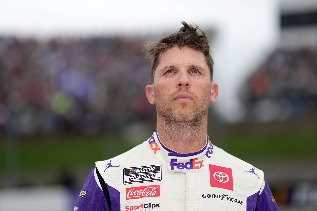 Denny Hamlin ahead of the 2022 NASCAR Cup Series Xfinity 500 at Martinsville Speedway
