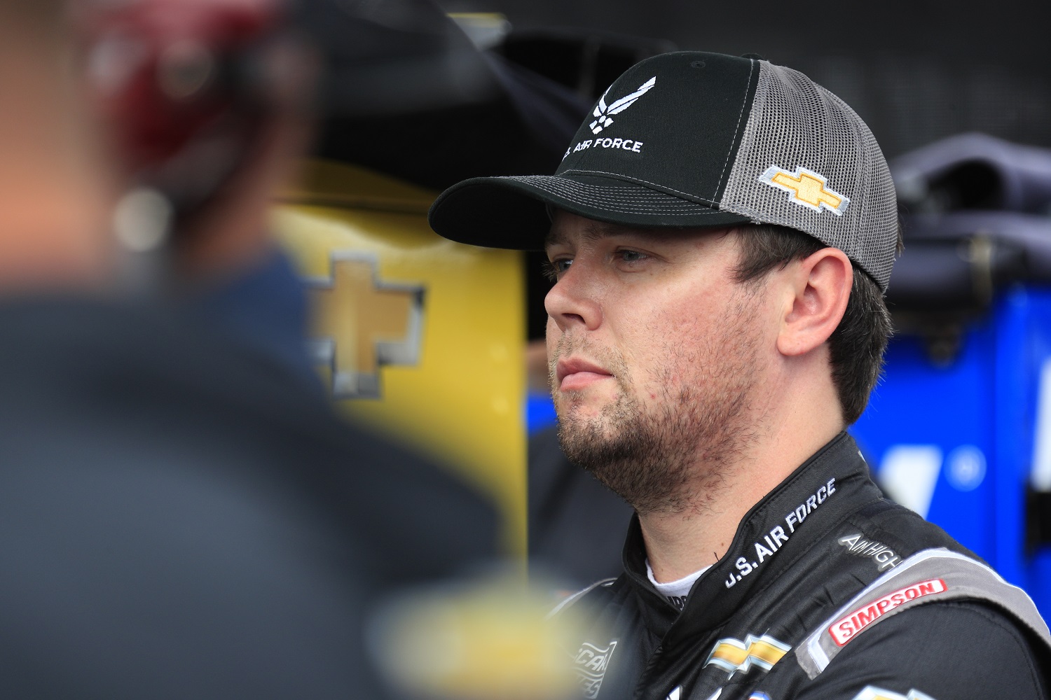 Erik Jones looks on during qualifying for the NASCAR Cup Series Xfinity 500 on Oct. 29, 2022, at Martinsville Speedway.