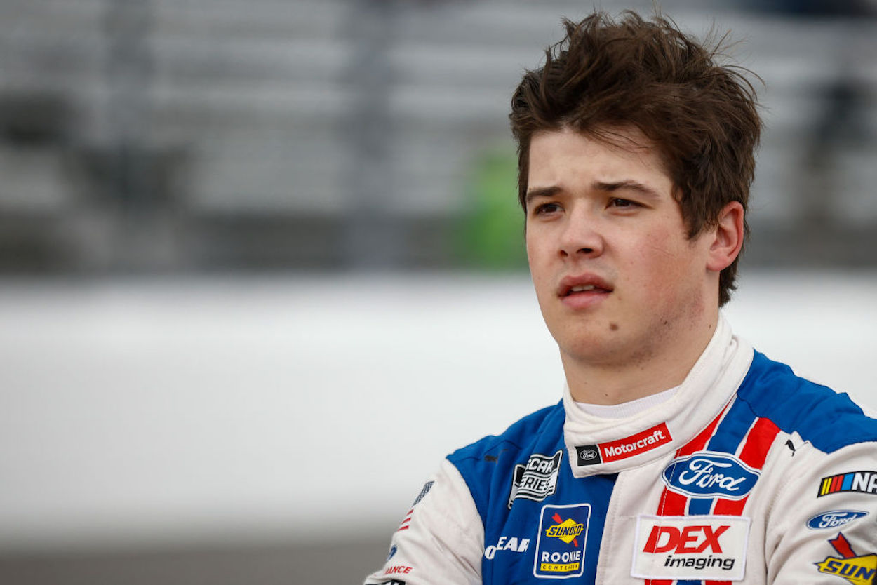 Harrison Burton during qualifying for the NASCAR Cup Series Blue-Emu Maximum Pain Relief 400
