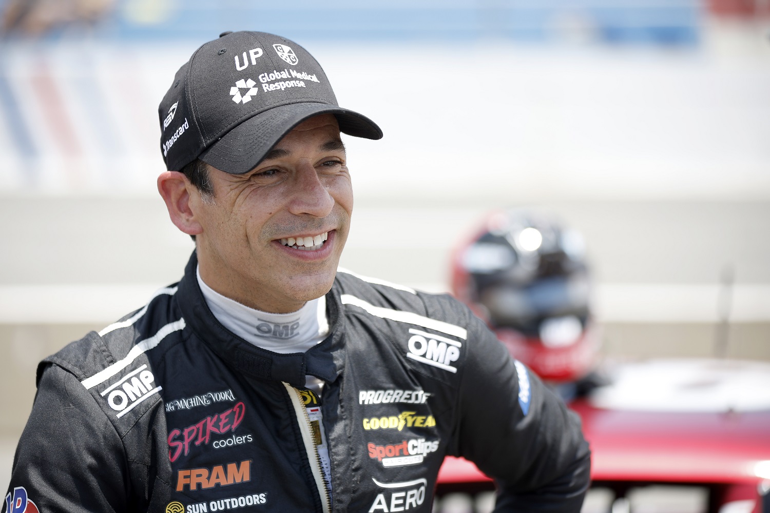 Helio Castroneves on the grid during practice for the Superstar Racing Experience event at South Boston Speedway on June 25, 2022 in South Boston, Virginia.