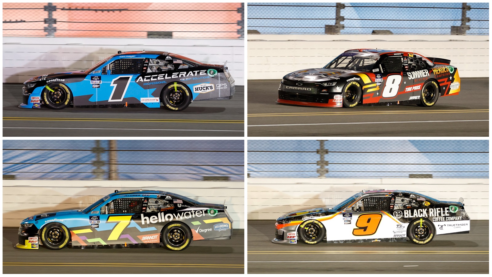 The four full-time JR Motorsports cars from the 2022 NASCAR Xfinity Series season. | Getty Images