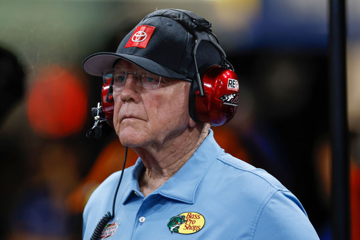 Joe Gibbs looks on during the NASCAR Cup Series Auto Trader EchoPark Automotive 500.