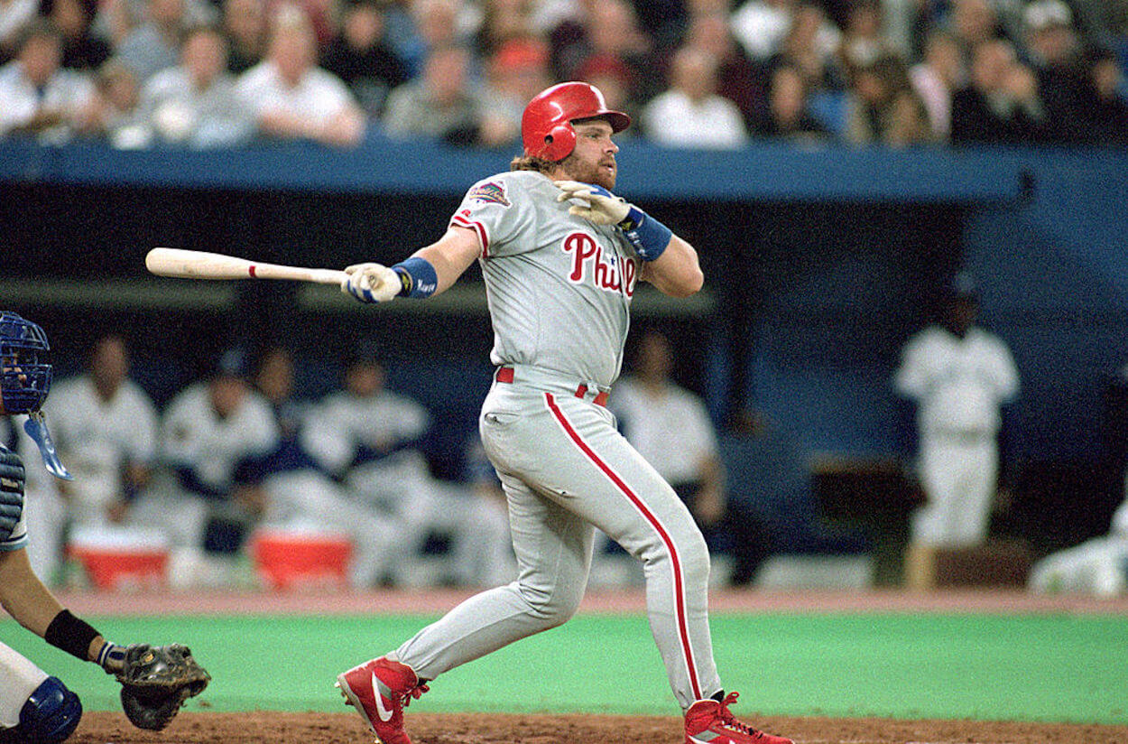 John Kruk at the plate during the 1993 World Series.