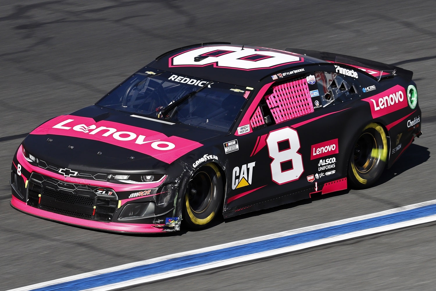 Tyler Reddick drives the No. 8 Chevy during the NASCAR Cup Series Bank of America ROVAL 400 at Charlotte Motor Speedway on Oct. 10, 2021.