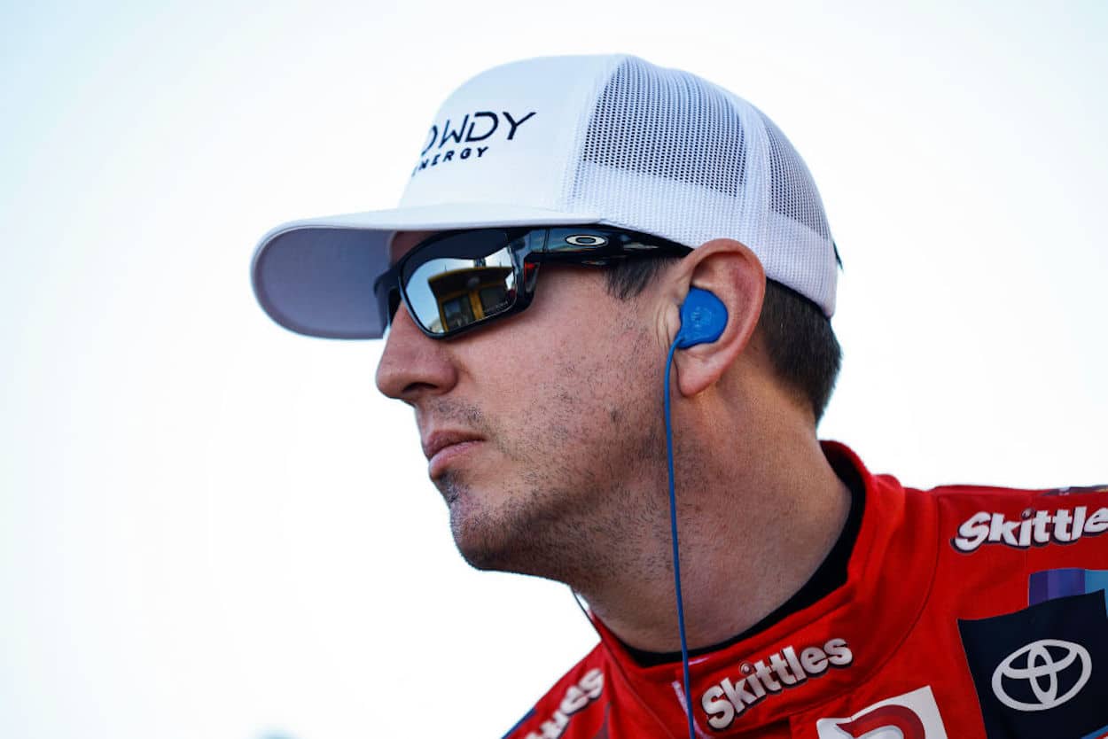 Kyle Busch during practice for the NASCAR Cup Series Dixie Vodka 400.