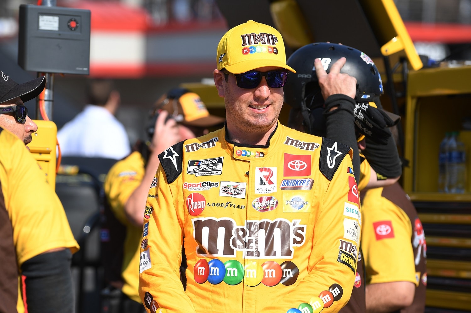 Kyle Busch looks on during qualifying for the NASCAR Cup Series Playoff Bass Pro Shops Night Race on Sept. 16, 2022.