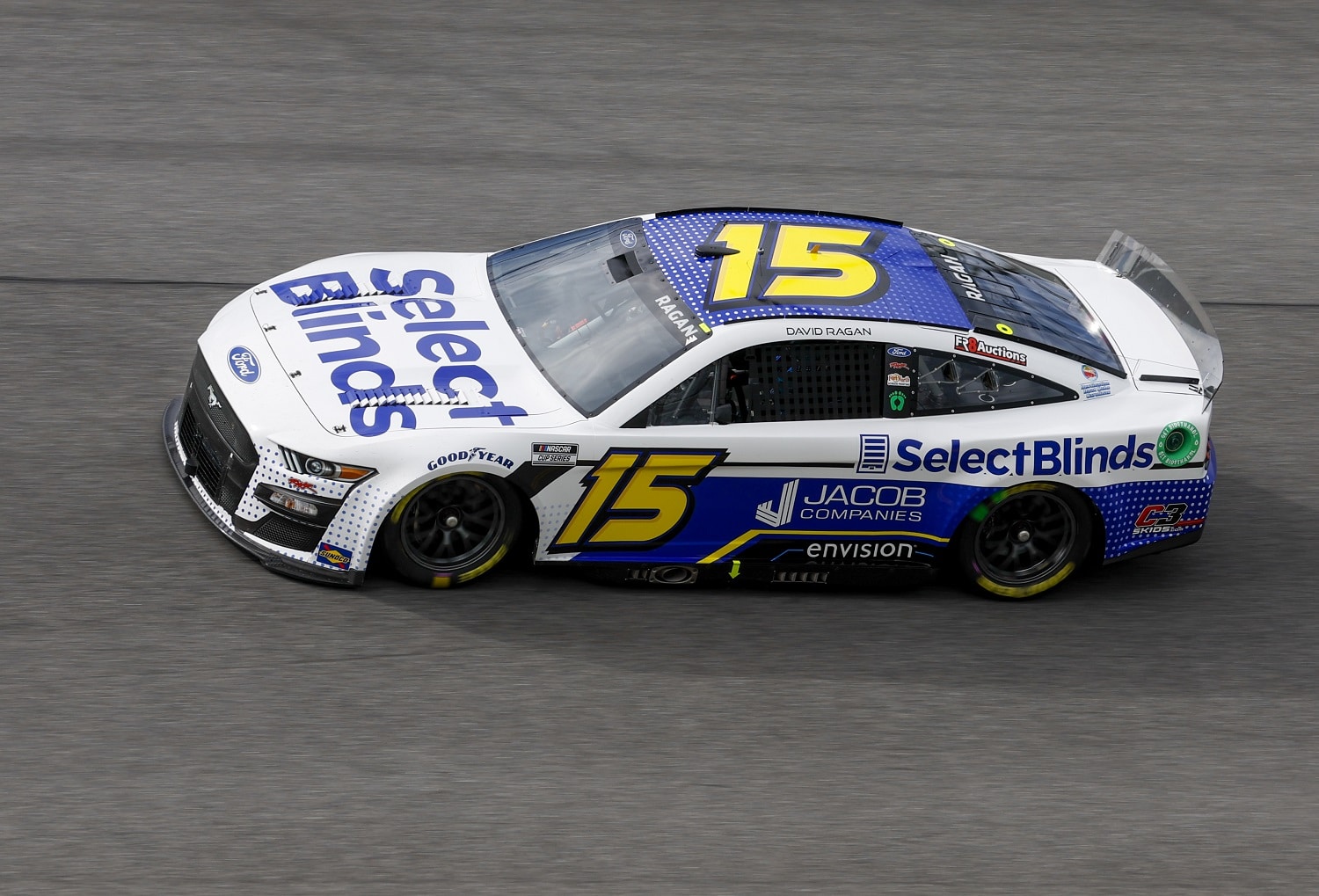 David Ragan competes in the Rick Ware Racing No. 15 Ford during the NASCAR Cup Series Coke Zero Sugar 400 at Daytona on Aug. 28, 2022, at Daytona International Speedway.