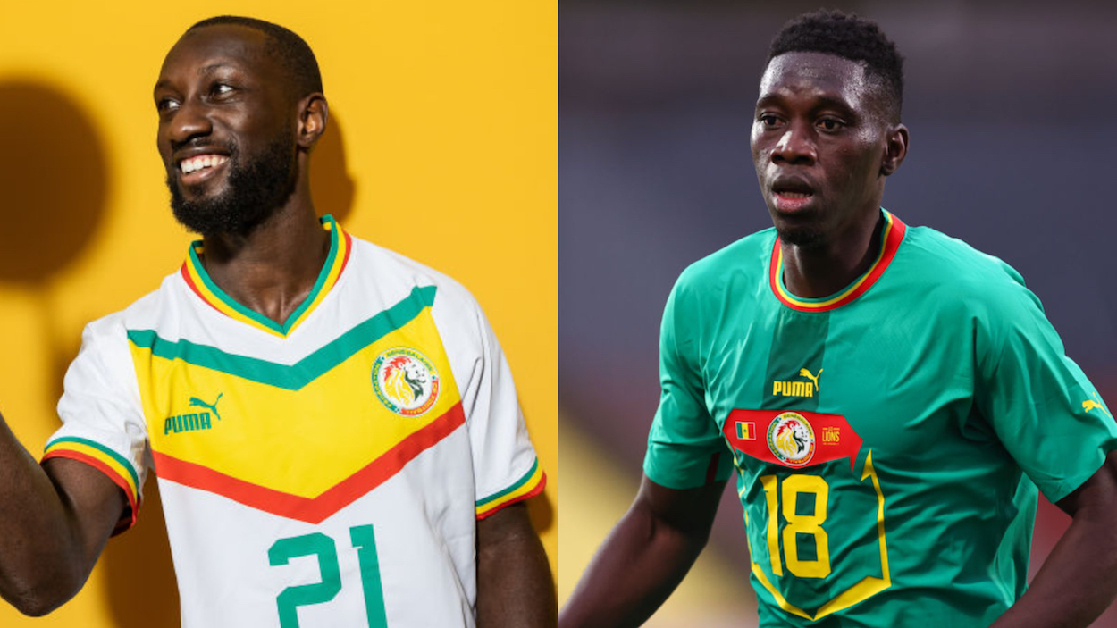 Senegal's home kit (L) and away kit (R)