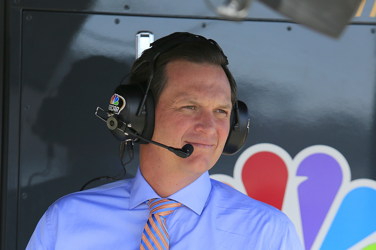 Steve Letarte of NBC during the running of the 1000Bulbs.com Monster Energy NASCAR Cup Series Race on Oct. 14, 2018 at the Talladega Superspeedway.