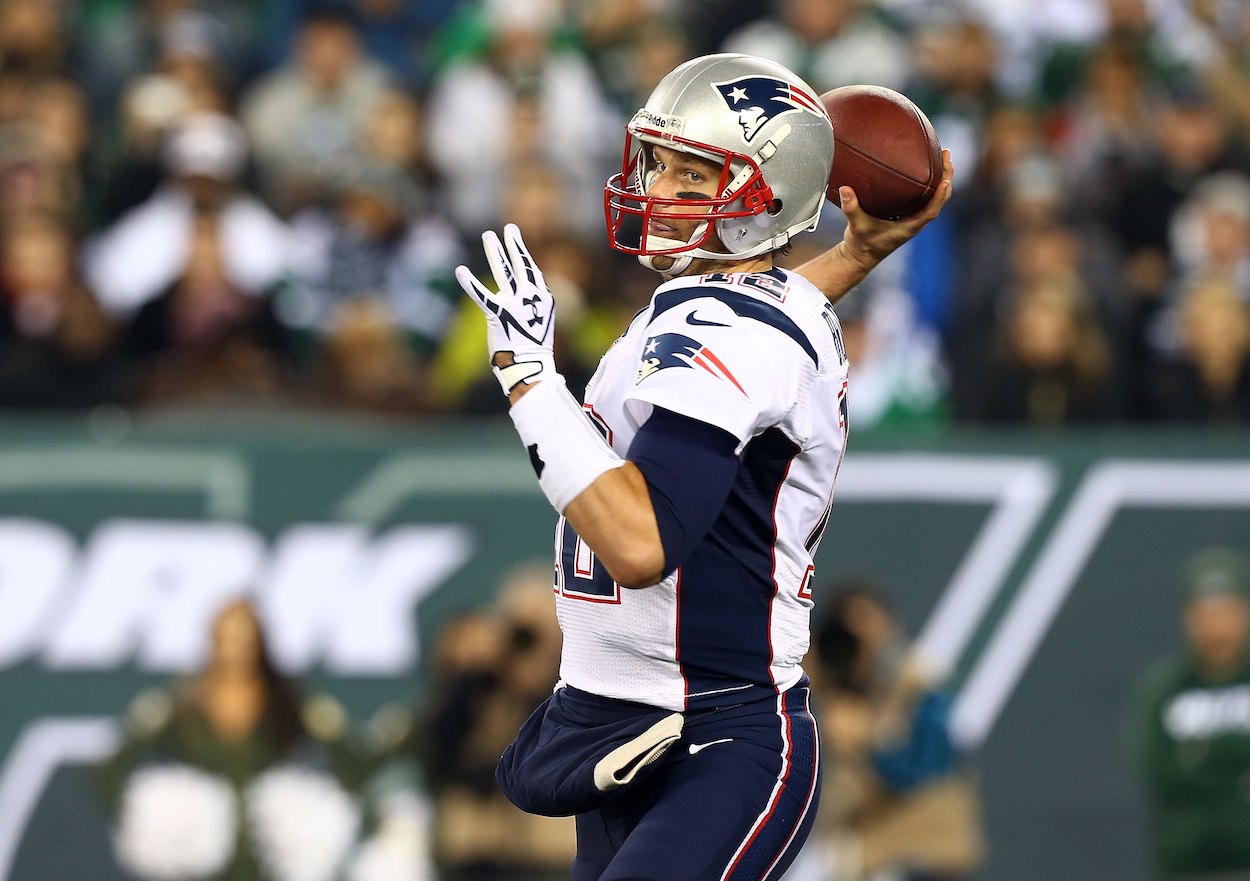 Tom Brady throws a pass for the New England Patriots on Thanksgiving Day in 2012.