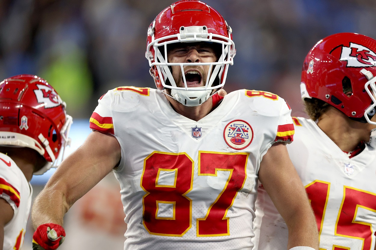 Travis Kelce during a Chiefs-Chargers matchup in November 2022