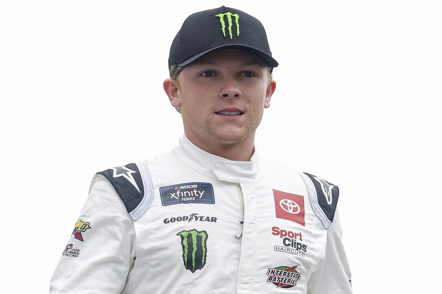 Ty Gibbs walks onstage during driver intros for the NASCAR Xfinity Series Kansas Lottery 300 at Kansas Speedway on Sept. 10, 2022.