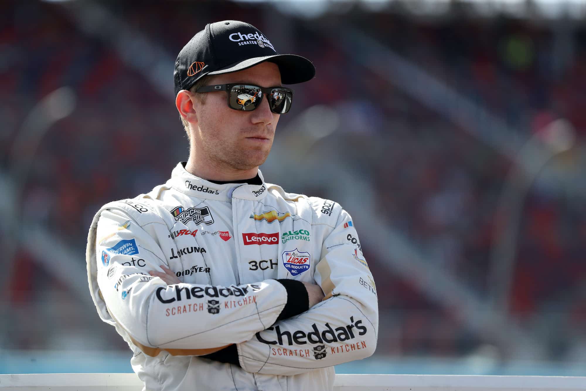 Tyler Reddick waits on grid