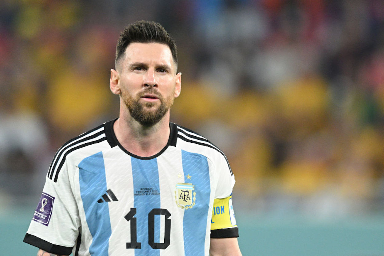 Lionel Messi in action for Argentina during the 2022 FIFA World Cup.