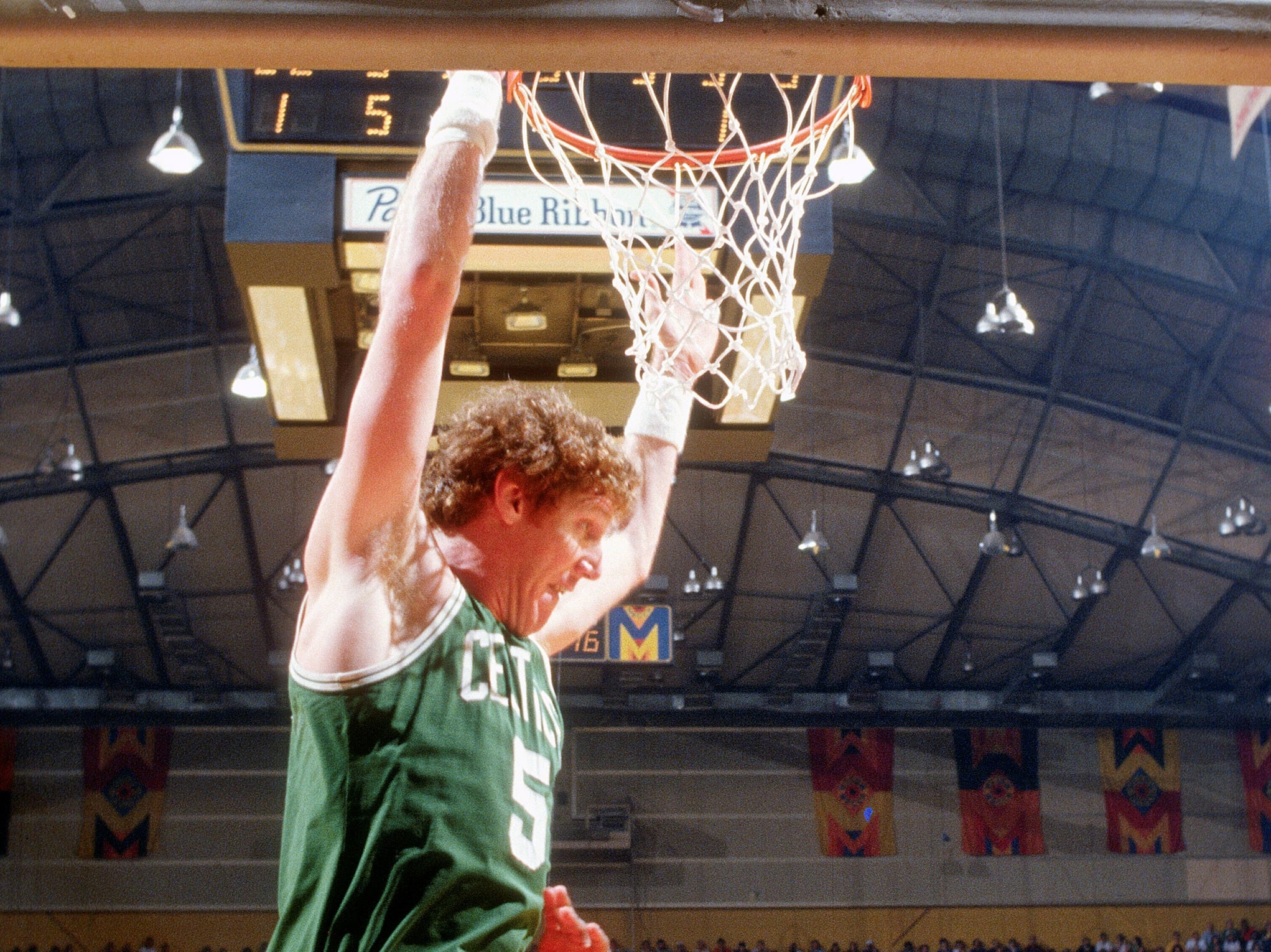 Bill Walton of the Boston Celtics in action against the Milwaukee Bucks.