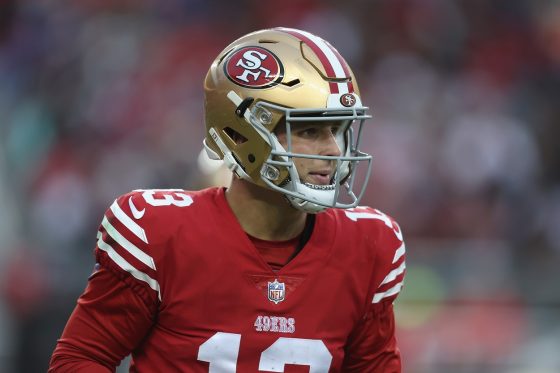 Brock Purdy during a 49ers-Buccaneers matchup in December 2022