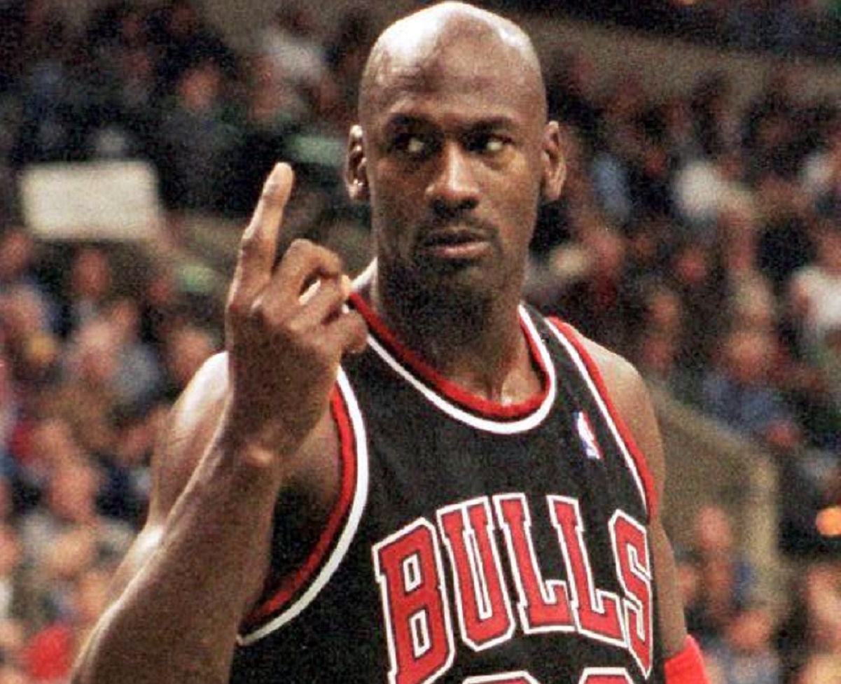 Michael Jordan during a Bulls-Celtics matchup on December 3, 1997
