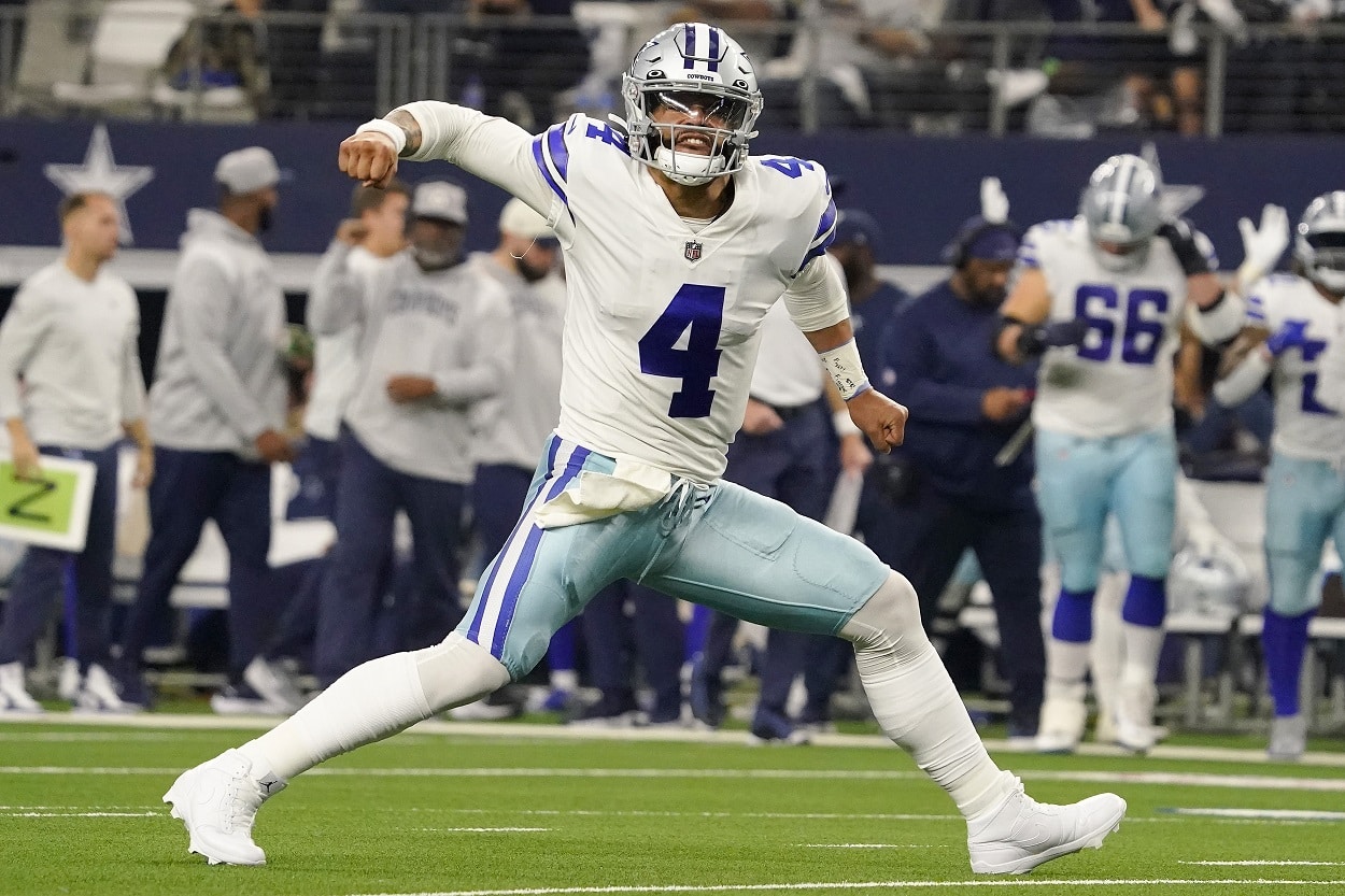 Dak Prescott during a Cowboys-Texans matchup in December 2022