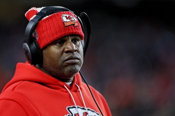 Eric Bieniemy during a Chiefs-Bengals matchup in December 2022