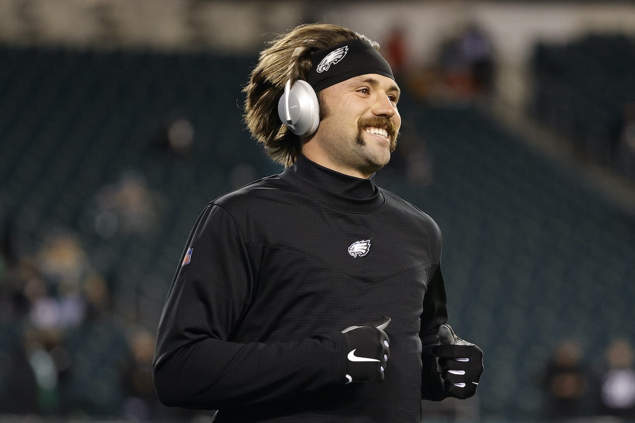 Gardner Minshew warms up before a game.