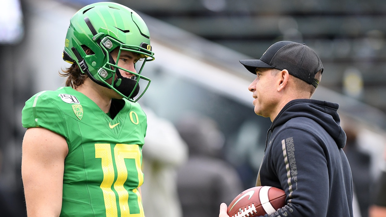 Justin Herbert Told a Team He'd Punch His Oregon QB Coach in the Face