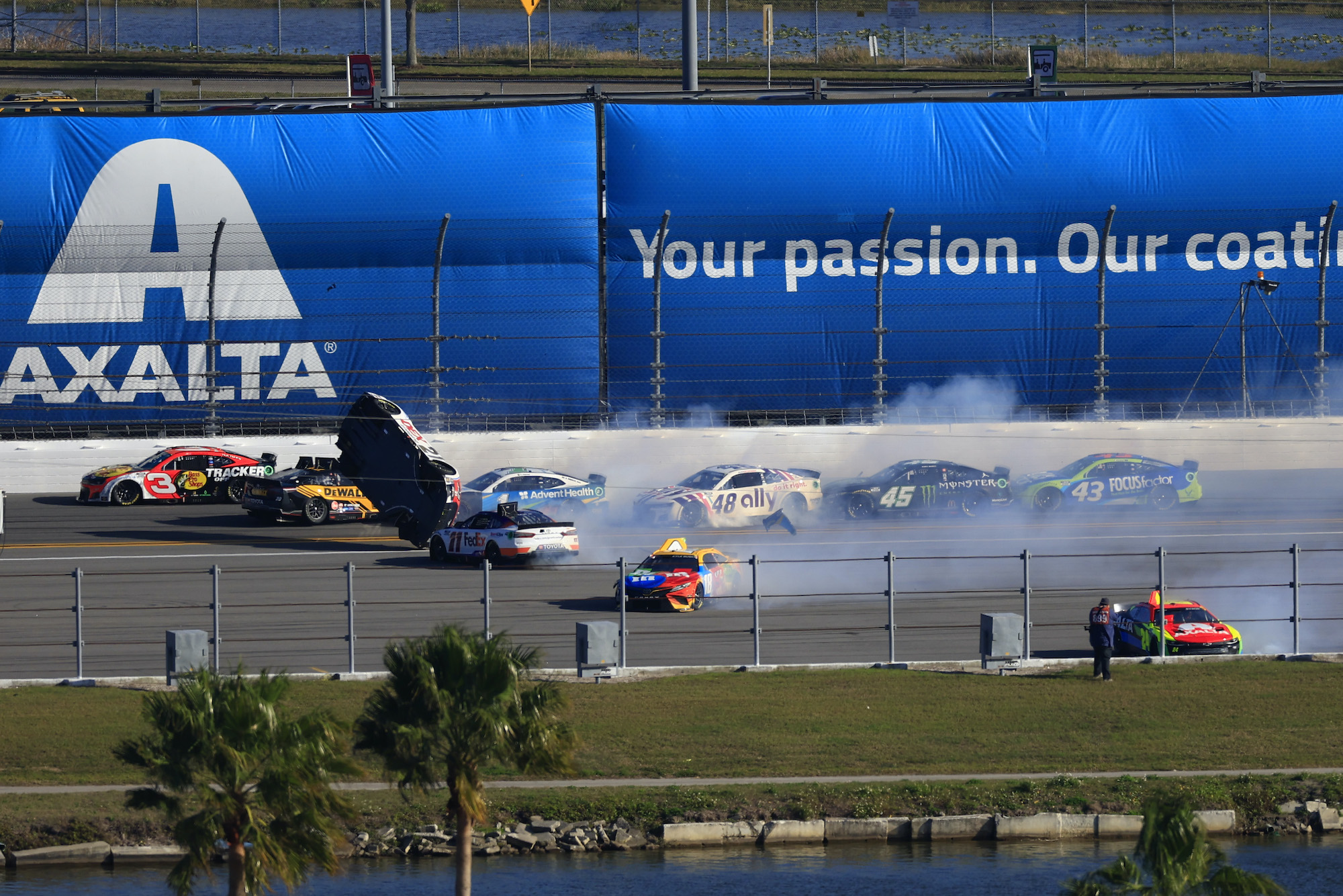 Harrison Burton flips at Daytona